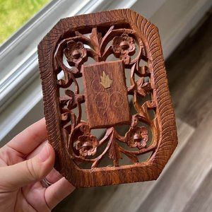 Hand Carved Wooden Trivet